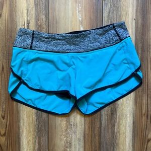 Lululemon Athletica Run Swiftly Shorts, Turquoise, Black - Women's Size S/4